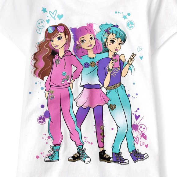The Children’s Place Girls Short Sleeve Graphic Tee - White- Size XS (4) NWT - Picture 2 of 4